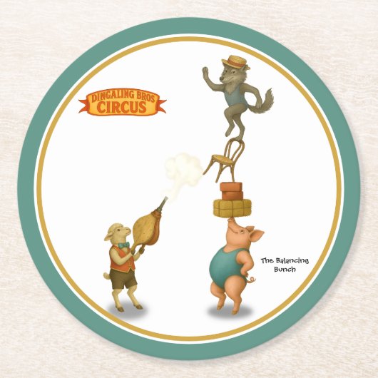 The Balancing Bunch Ronde Kartonnen Onderzetter (Voorkant)