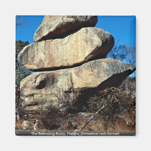 The Balancing Rocks, Harare, Zimbabwe rock formati Magneet (Voorkant)