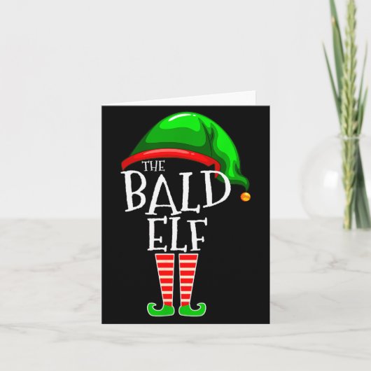 The Bald Elf Family Matching Group Christmas Gift Kaart (Voorkant)