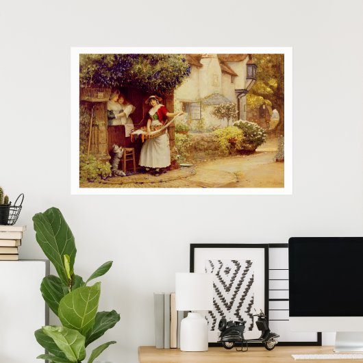 The Ballad Seller, 1902 (olie aan boord) Poster (Thuiskantoor)