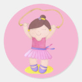 The Ballerina Jumping Rope Ronde Sticker (Voorkant)