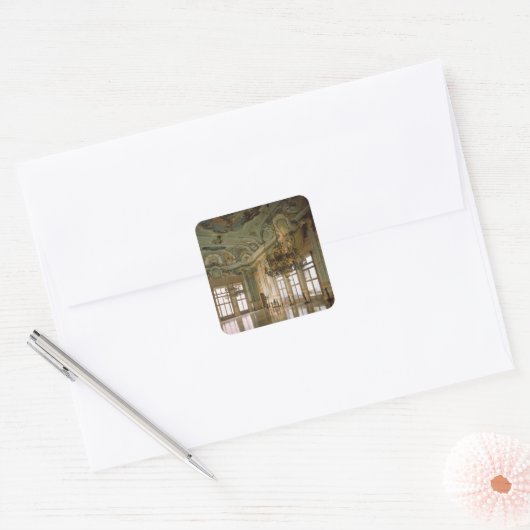 The Ballroom (foto) Vierkante Sticker (Envelop)