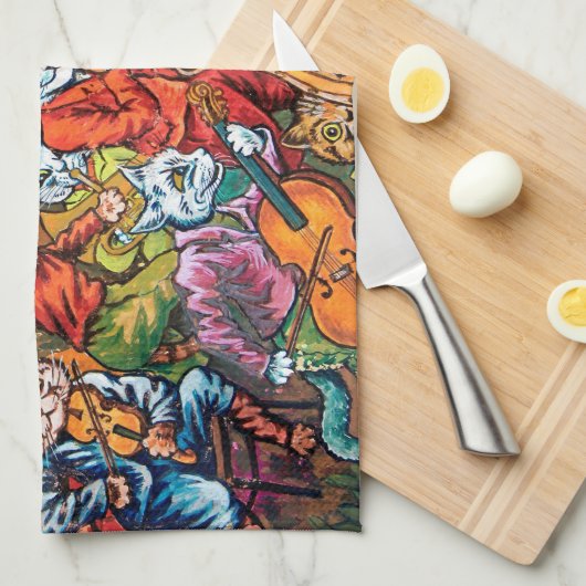 The Band Plays, Louis Wain Theedoek (Quarter Fold)