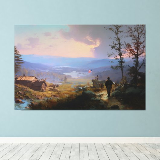 The Banner and the Valley  Canvas Afdruk (Insitu (Houten vloer))