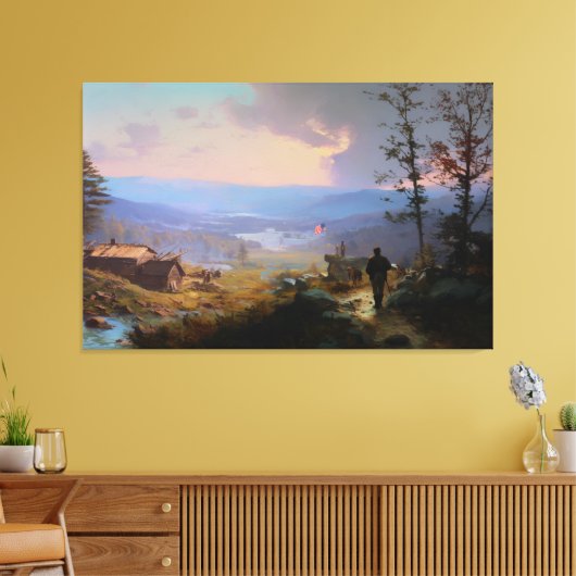 The Banner and the Valley Canvas Afdruk (Insitu (Woonkamer))