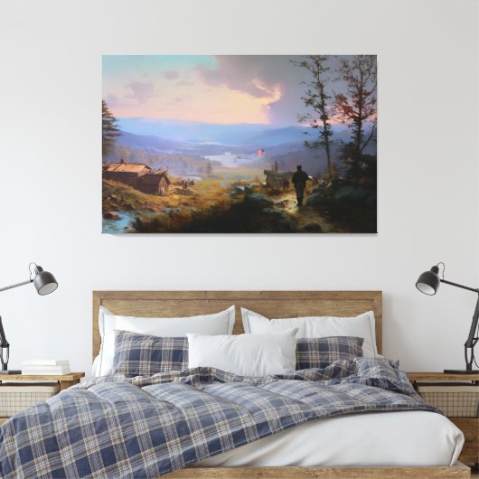 The Banner and the Valley Canvas Afdruk (Insitu (Slaapkamer))