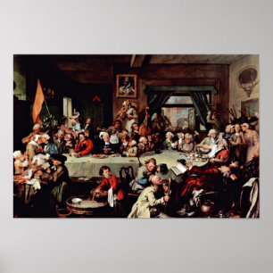 The Banquet" door Hogarth William (Beste kwaliteit Poster