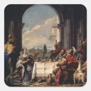 The Banquet of Anthony and Cleopatra, c.1744 (oil) Vierkante Sticker