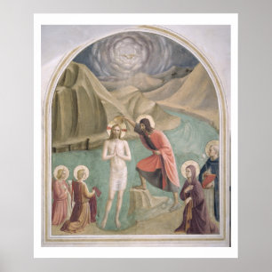 The Baptism of Christus, c.1438-45 (fresco) Poster