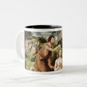 The Baptism of Christus, c.1515 Tweekleurige Koffiemok (Voorkant links)