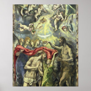 The Baptism of Christus, c.1597 (olie op canvas) Poster