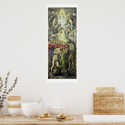 The Baptism of Christus, c.1597 (olie op canvas) Poster (Keuken)