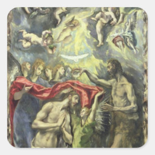 The Baptism of Christus, c.1597 (olie op canvas) Vierkante Sticker