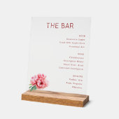 The BAR Elegant Gray Red Peony Minimalist Acryl Bord (Hoek)