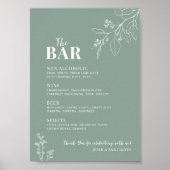 The Bar Sage Green Wedding Sign Poster (Voorkant)