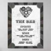 The Bar Wedding Steampunk Wedding Hearts Cogs Poster (Voorkant)