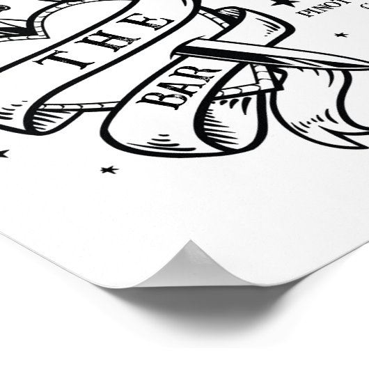 The Bar Wedding Traditioneel Tattoo Hart Rock Poster (Hoek)