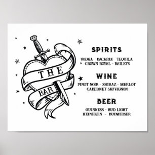The Bar Wedding Traditioneel Tattoo Hart Rock Poster