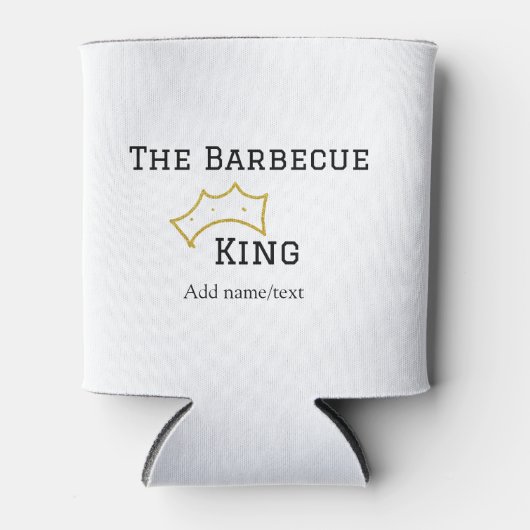 The Barbecue king crownadd name text cooking best Blikjeskoeler (Voorkant)