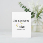 The Barbecue king crownadd name text cooking best  Briefkaart (Staand voorkant)