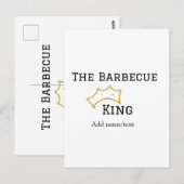 The Barbecue king crownadd name text cooking best  Briefkaart (Voorkant / Achterkant)