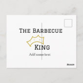 The Barbecue king crownadd name text cooking best  Briefkaart (Achterkant)