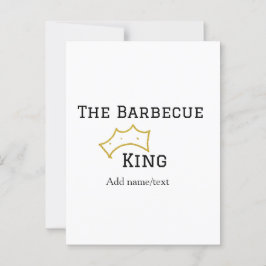 The Barbecue king crownadd name text cooking best  Briefkaart