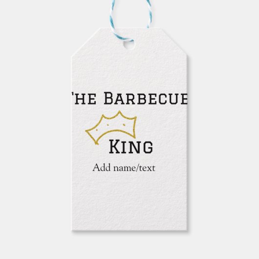 The Barbecue king crownadd name text cooking best Cadeaulabel (Voorkant)