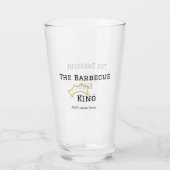 The Barbecue king crownadd name text cooking best Glas (Achterkant)