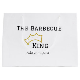 The Barbecue king crownadd name text cooking best  Groot Cadeauzakje