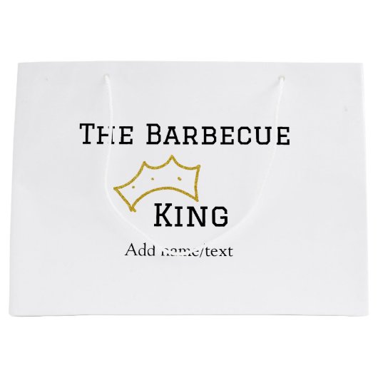 The Barbecue king crownadd name text cooking best  Groot Cadeauzakje (Voorkant)