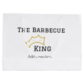The Barbecue king crownadd name text cooking best  Groot Cadeauzakje (Achterkant)