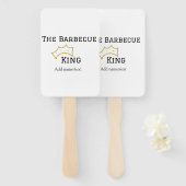 The Barbecue king crownadd name text cooking best Handwaaier (Voorkant en achterkant)