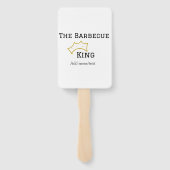 The Barbecue king crownadd name text cooking best Handwaaier (Achterkant)