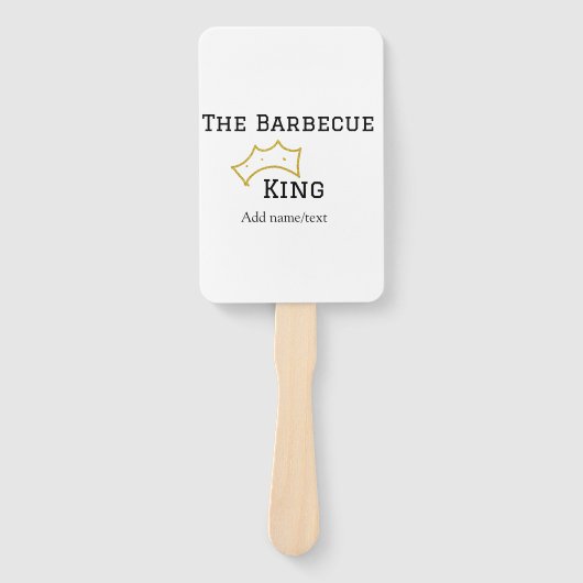 The Barbecue king crownadd name text cooking best Handwaaier (Voorkant)