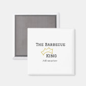 The Barbecue king crownadd name text cooking best Magneet (Voorkant / Achterkant)