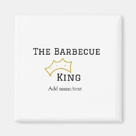 The Barbecue king crownadd name text cooking best  Magneet