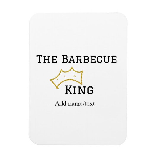 The Barbecue king crownadd name text cooking best Magneet (Verticaal)