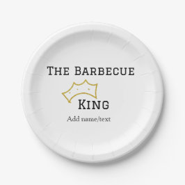 The Barbecue king crownadd name text cooking best  Papieren Bordje