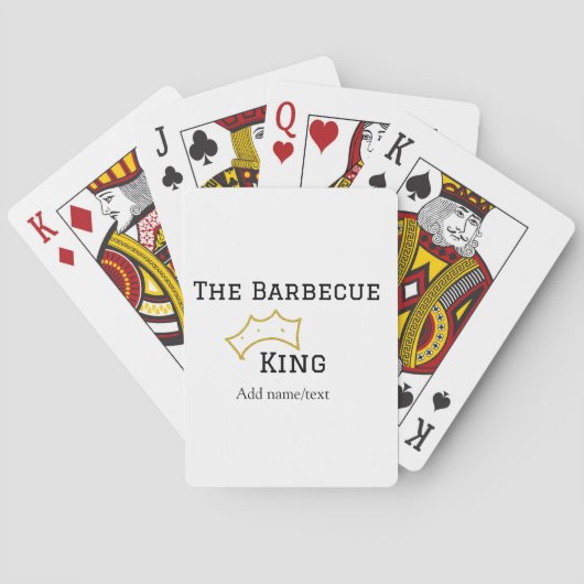 The Barbecue king crownadd name text cooking best  Pokerkaarten (Achterkant)