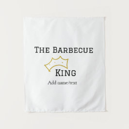 The Barbecue king crownadd name text cooking best  Wandkleed