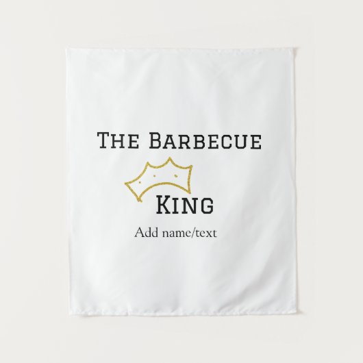 The Barbecue king crownadd name text cooking best Wandkleed (Voorkant)