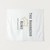 The Barbecue king crownadd name text cooking best Wandkleed (Voorkant (horizontaal))