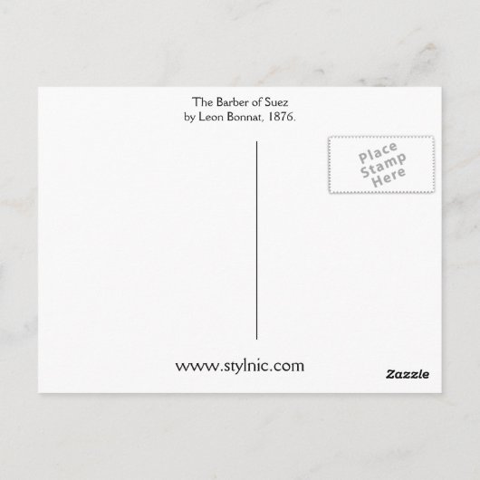 The Barber of Suez" door Leon Bonnat, 1876. Briefkaart (Achterkant)
