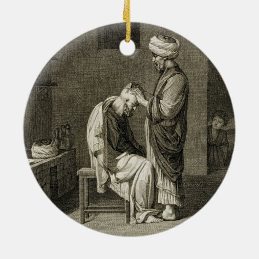 The Barber, uit boekdelen II en handelsartikelen v Keramisch Ornament (Achterkant)