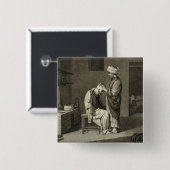 The Barber, uit boekdelen II en handelsartikelen v Vierkante Button 5,1 Cm (Voorkant /achterkant)