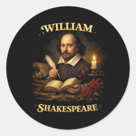 The Bard by Candlelight Ronde Sticker