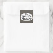 The Barista Maestro Vierkante Sticker (Tas)