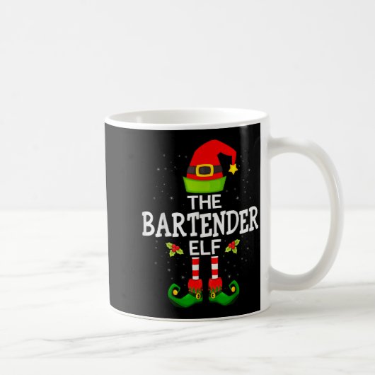 The Bartender Elf Christmas Family Matching Pajama Koffiemok (Rechts)