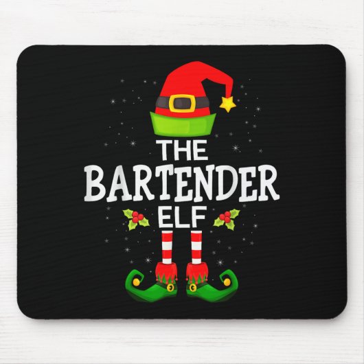 The Bartender Elf Christmas Family Matching Pajama Muismat (Voorkant)